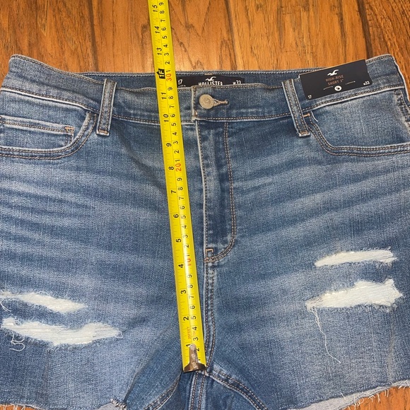 Hollister Blue Distressed High rise cut off Jean denim Shorts NWT Size 17 - Picture 5 of 6